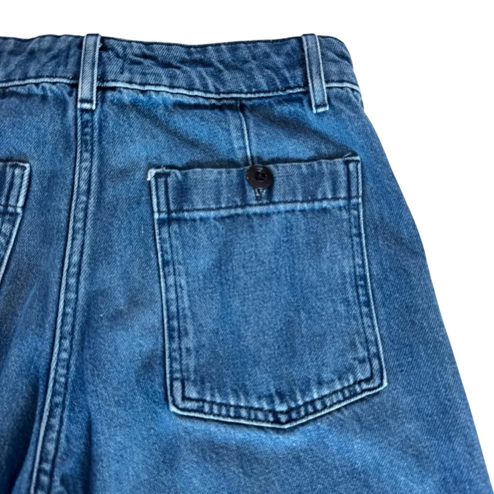 Aritzia Wilfred Free Adrift High Rise Wide Leg (Raw Hem) Jeans Sz 4 Blue Sailor